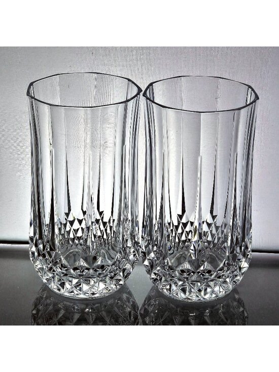 Cristal D’Arques Other - 2 Cristal d'Arques Longchamp Tumbler  5.25" Ice tea glasses vtg fine cut crystal